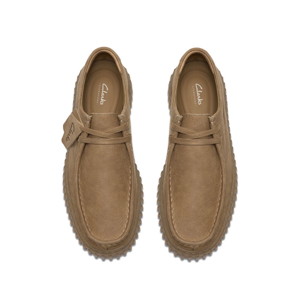 CLARKS</br>Clarks TORHILL LO Ανδρικά Δετά Παπούτσια Μπεζ Δέρμα