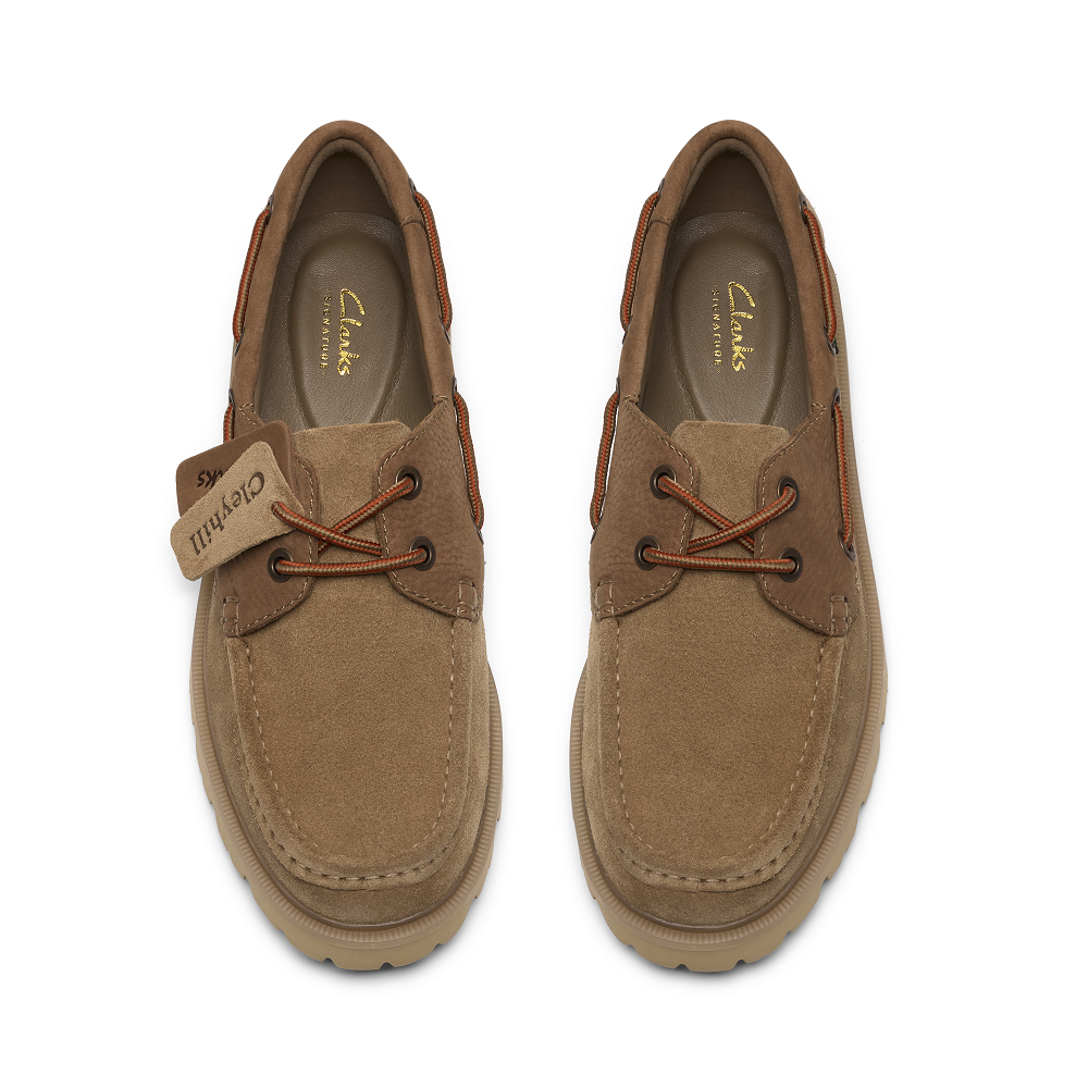 CLARKS</br>Clarks CLEYHILL BOAT Ανδρικά Boat-shoes/Ιστιοπλοϊκά Μπεζ Suede