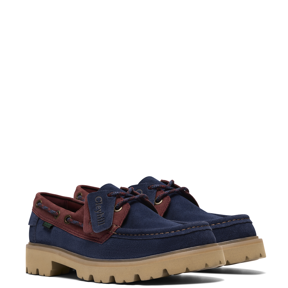 CLARKS</br>Clarks CLEYHILL BOAT Ανδρικά Boat-shoes/Ιστιοπλοϊκά Μπλε/Μπορντώ Suede