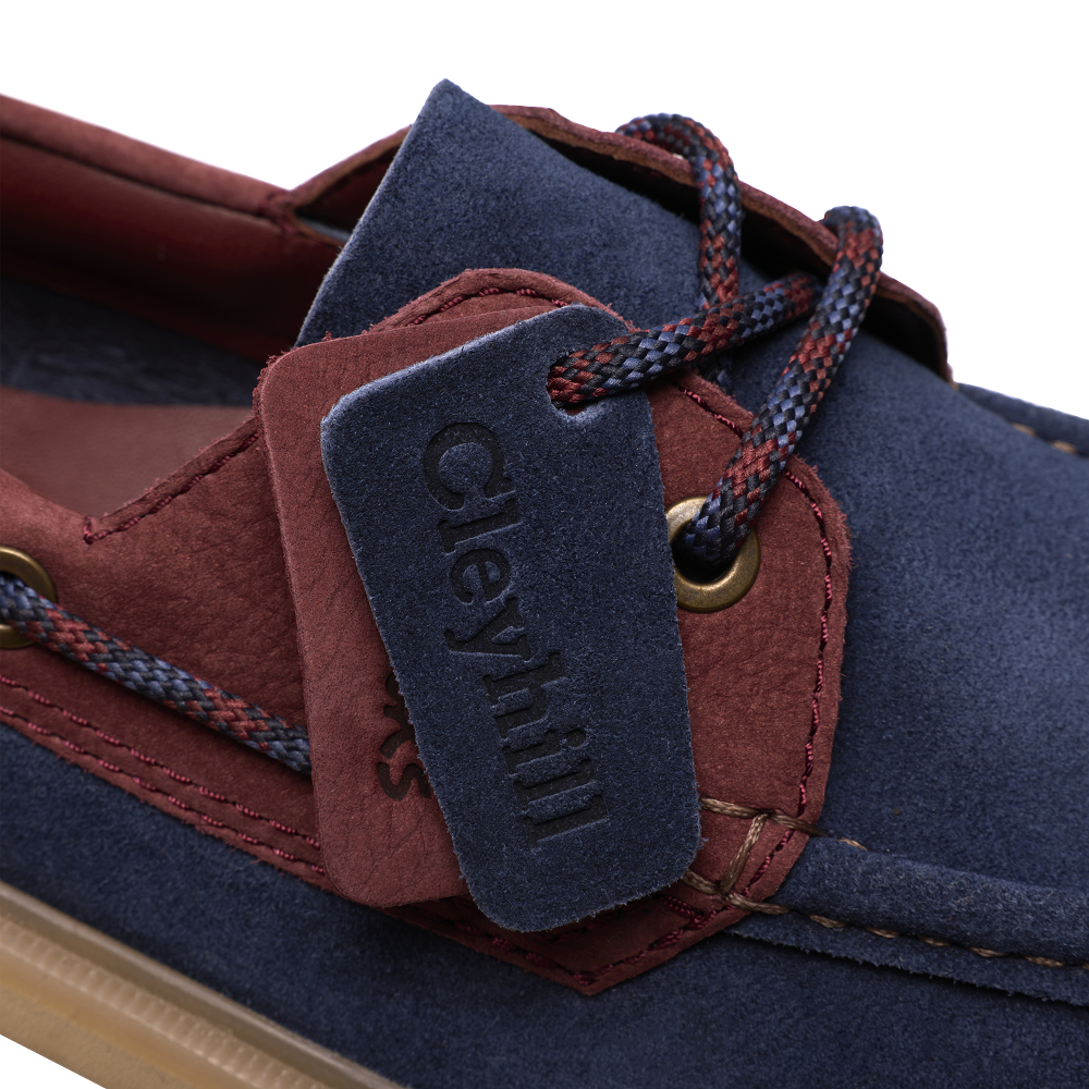 CLARKS</br>Clarks CLEYHILL BOAT Ανδρικά Boat-shoes/Ιστιοπλοϊκά Μπλε/Μπορντώ Suede