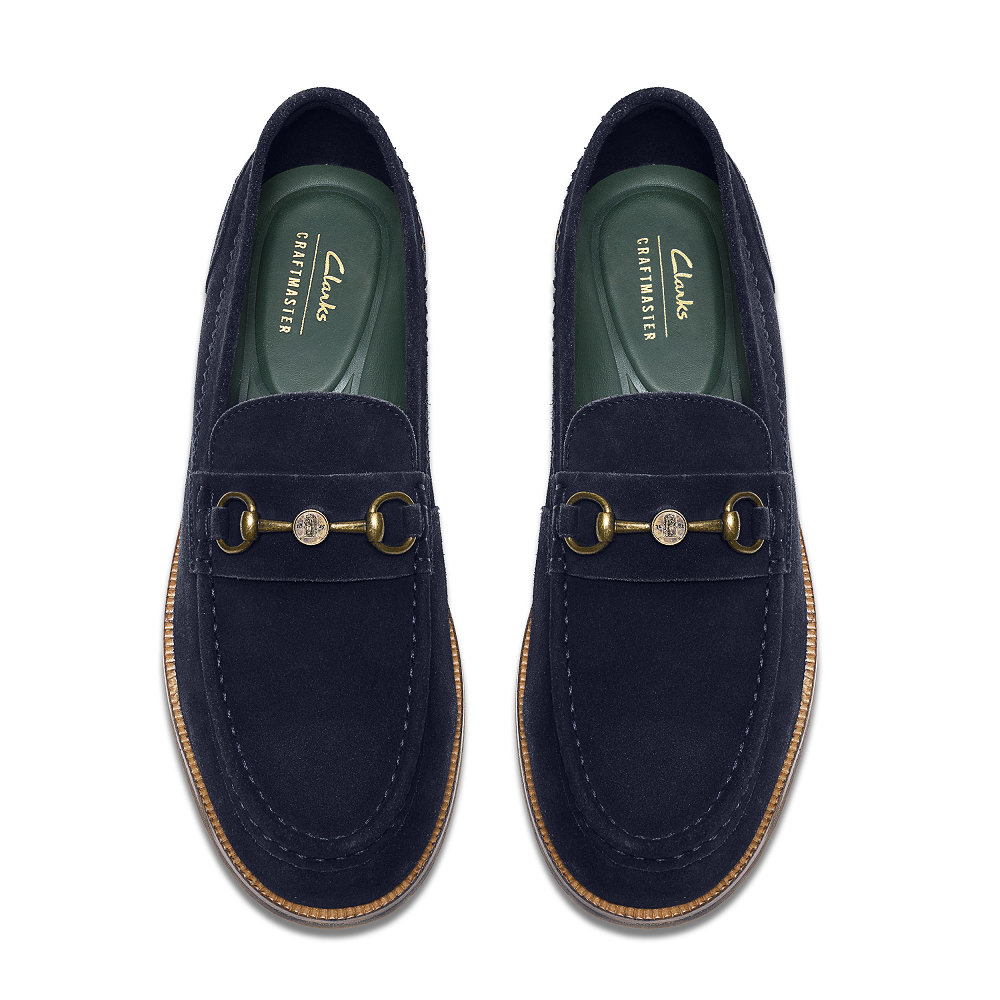 CLARKS</br>Clarks CRAFT JAMES LT Ανδρικά Μοκασίνια/Loafers Μπλε Suede