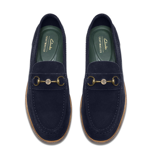 Clarks CRAFT JAMES LT Ανδρικά Μοκασίνια/Loafers Μπλε Suede Clarks CRAFT JAMES LT Ανδρικά Μοκασίνια/Loafers Μπλε Suede