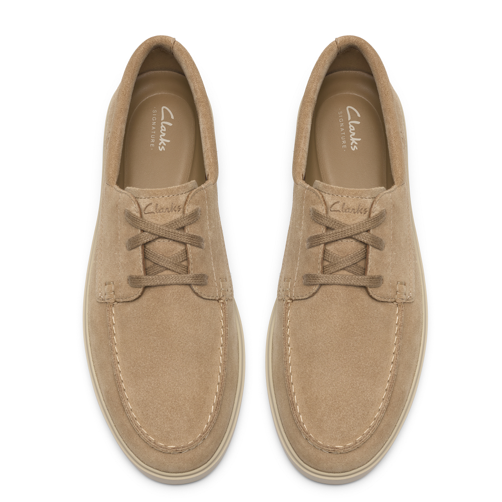 CLARKS</br>Clarks LOCKFORD BOAT Ανδρικά Boat-shoes/Ιστιοπλοϊκά Μπεζ Suede