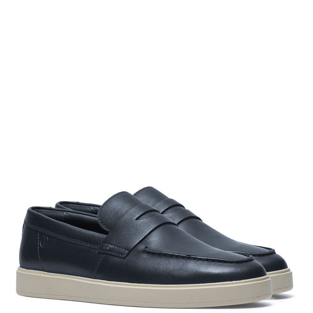 CLARKS</br>Clarks LOCKFORD EASY Ανδρικά Μοκασίνια/Loafers Μπλε Δέρμα