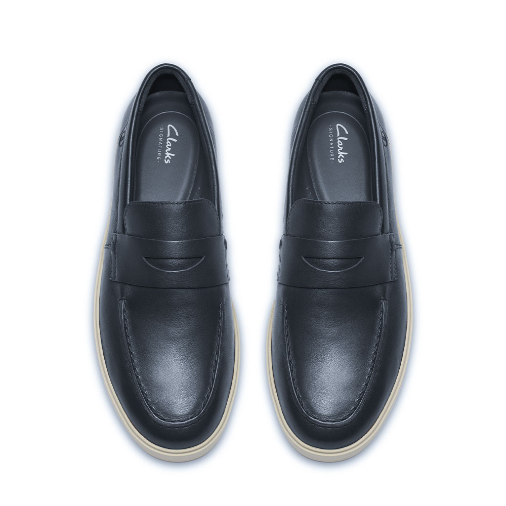 CLARKS</br>Clarks LOCKFORD EASY Ανδρικά Μοκασίνια/Loafers Μπλε Δέρμα
