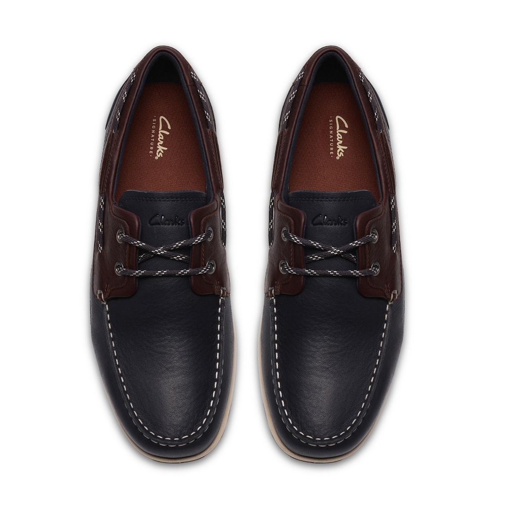 CLARKS</br>Clarks ORSON SAIL Ανδρικά Boat-shoes/Ιστιοπλοϊκά Μπλε Δέρμα