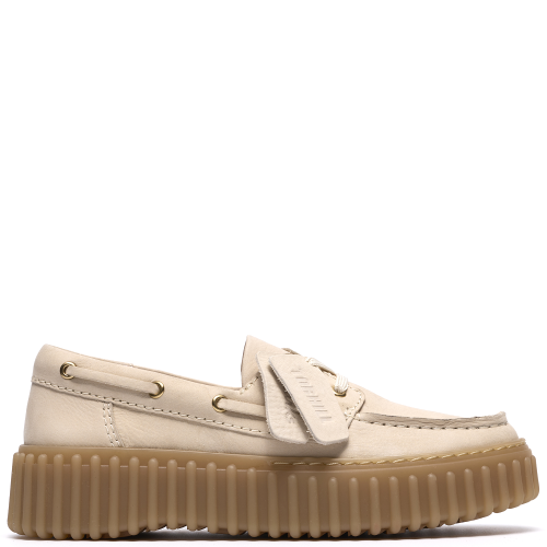 Clarks TORHILL BOAT Γυναικεία Ιστιοπλοϊκά Παπούτσια Εκρού Nubuck 