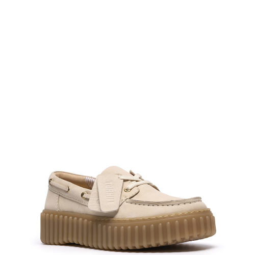Clarks TORHILL BOAT Γυναικεία Ιστιοπλοϊκά Παπούτσια Εκρού Nubuck 