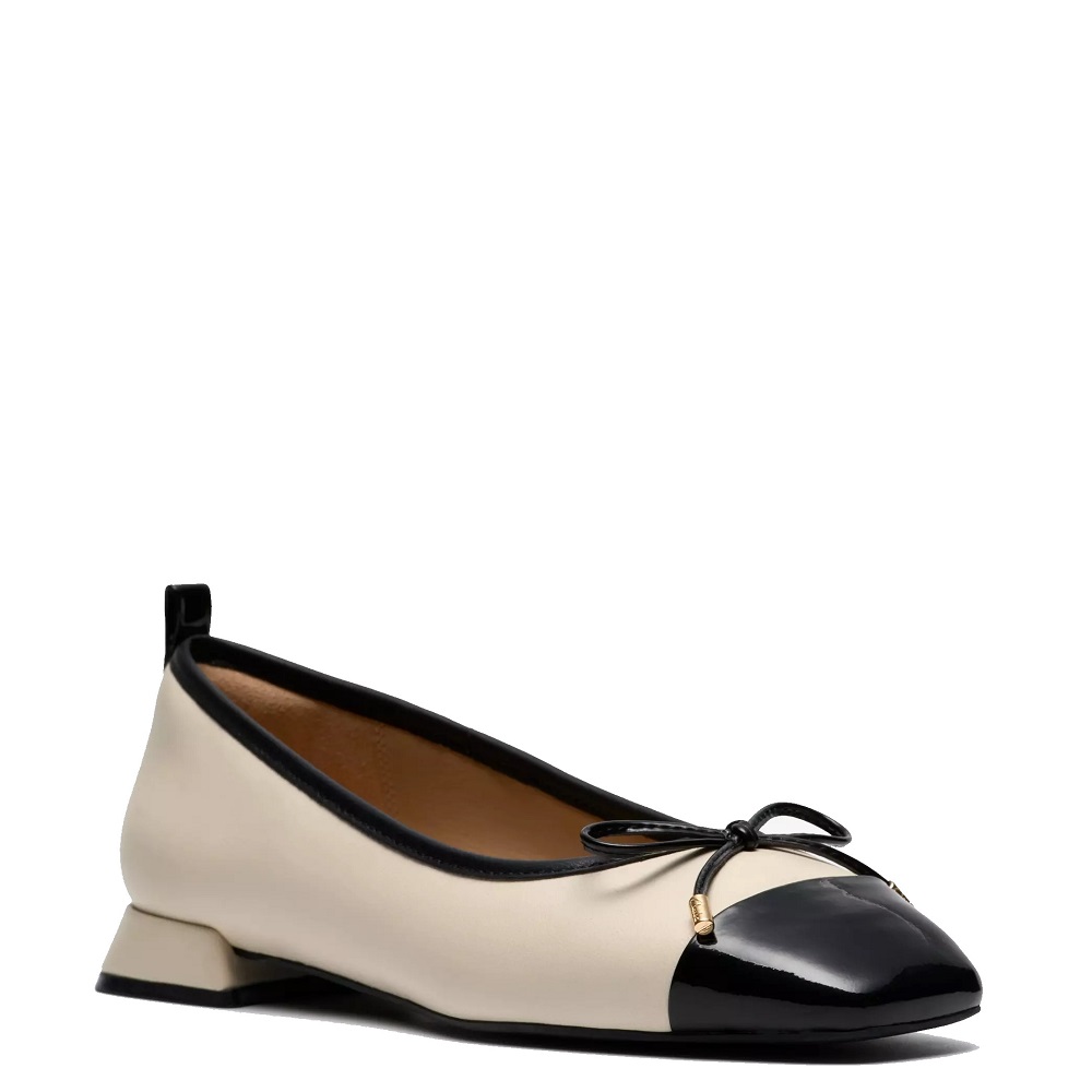 CLARKS</br>Clarks UBREE15 POPPY Γυναικείες Μπαλαρίνες Εκρού/Μαύρο Δέρμα