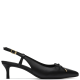 CLARKS</br>Clarks ZAREY BOW Γυναικεία Slingback Μαύρο Δέρμα