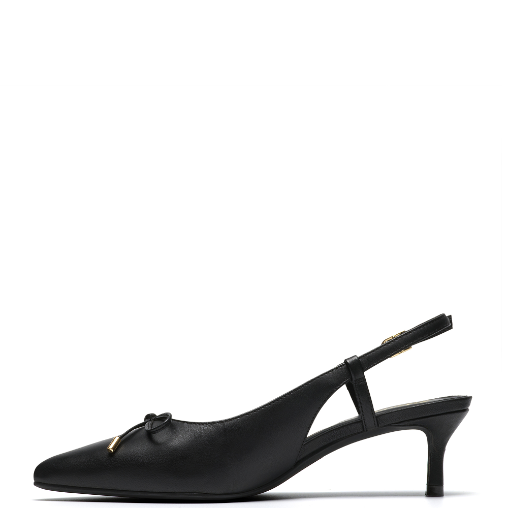 CLARKS</br>Clarks ZAREY BOW Γυναικεία Slingback Μαύρο Δέρμα