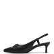 CLARKS</br>Clarks ZAREY BOW Γυναικεία Slingback Μαύρο Δέρμα