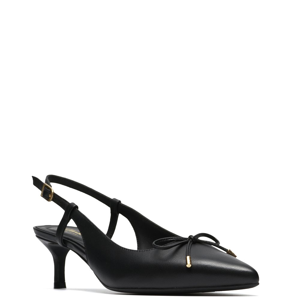 CLARKS</br>Clarks ZAREY BOW Γυναικεία Slingback Μαύρο Δέρμα