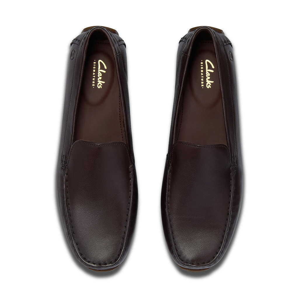 CLARKS</br>Clarks CORSLEY PLAIN Ανδρικά Μοκασίνια/Loafers Καφέ Δέρμα