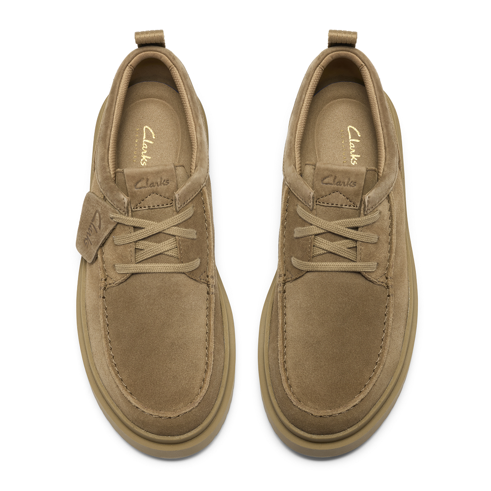 CLARKS</br>Clarks POLDEN MOC Ανδρικά Δετά Παπούτσια Μπεζ Suede