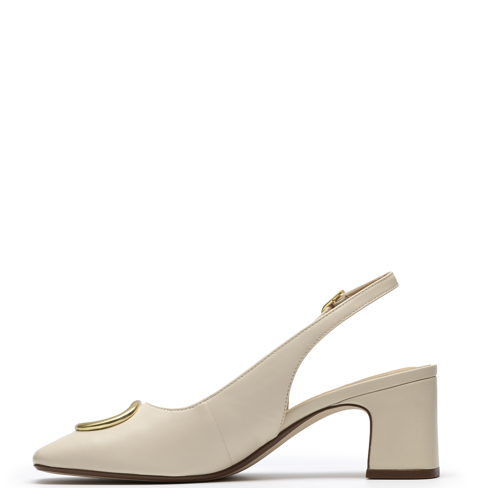 CLARKS</br>Clarks FERNIE SLING Γυναικεία Slingback Εκρού Δέρμα