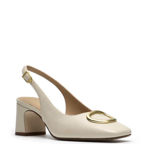 Clarks FERNIE SLING Γυναικεία Slingback Εκρού Δέρμα