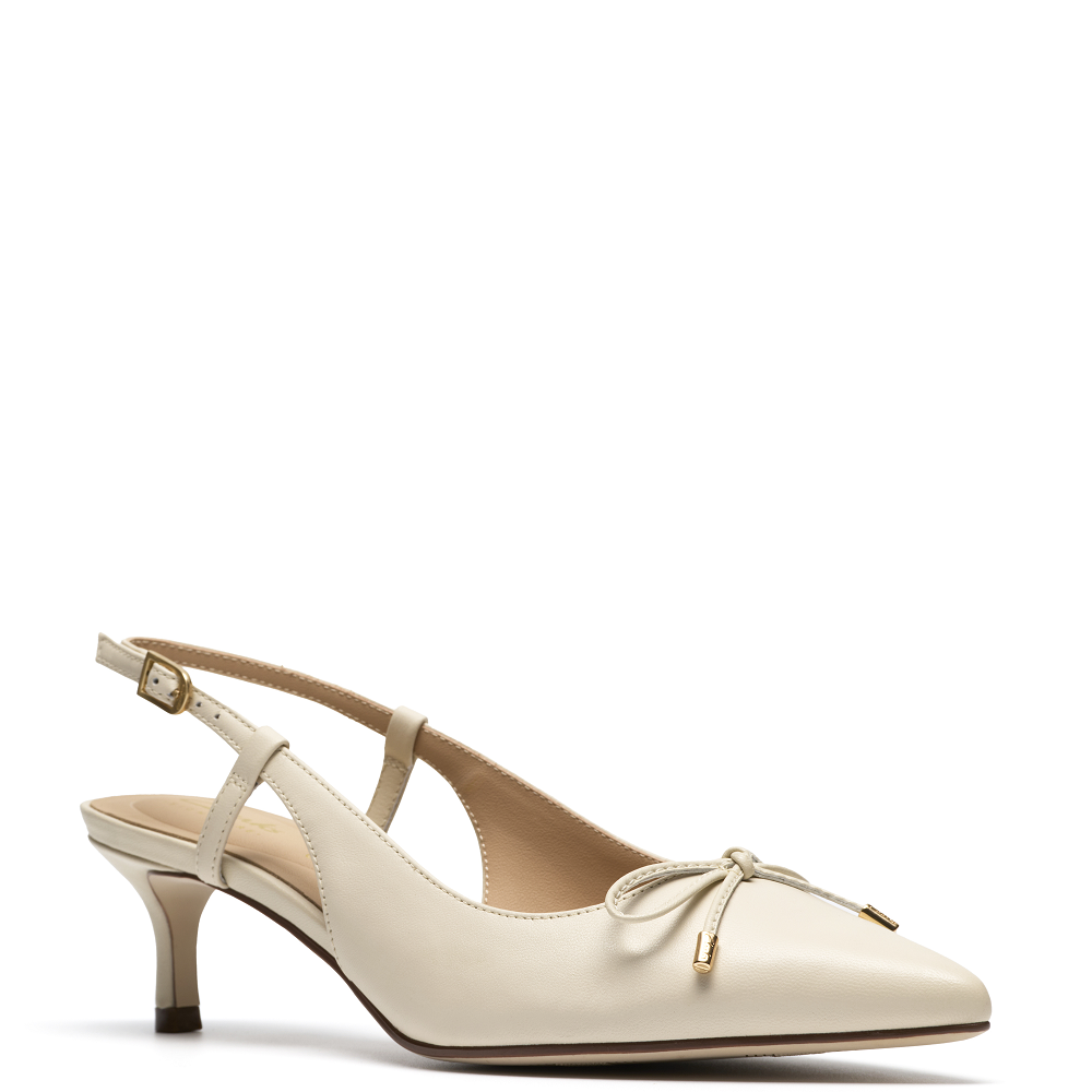 CLARKS</br>Clarks ZAREY BOW Γυναικεία Slingback Εκρού Δέρμα