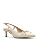 CLARKS</br>Clarks ZAREY BOW Γυναικεία Slingback Εκρού Δέρμα