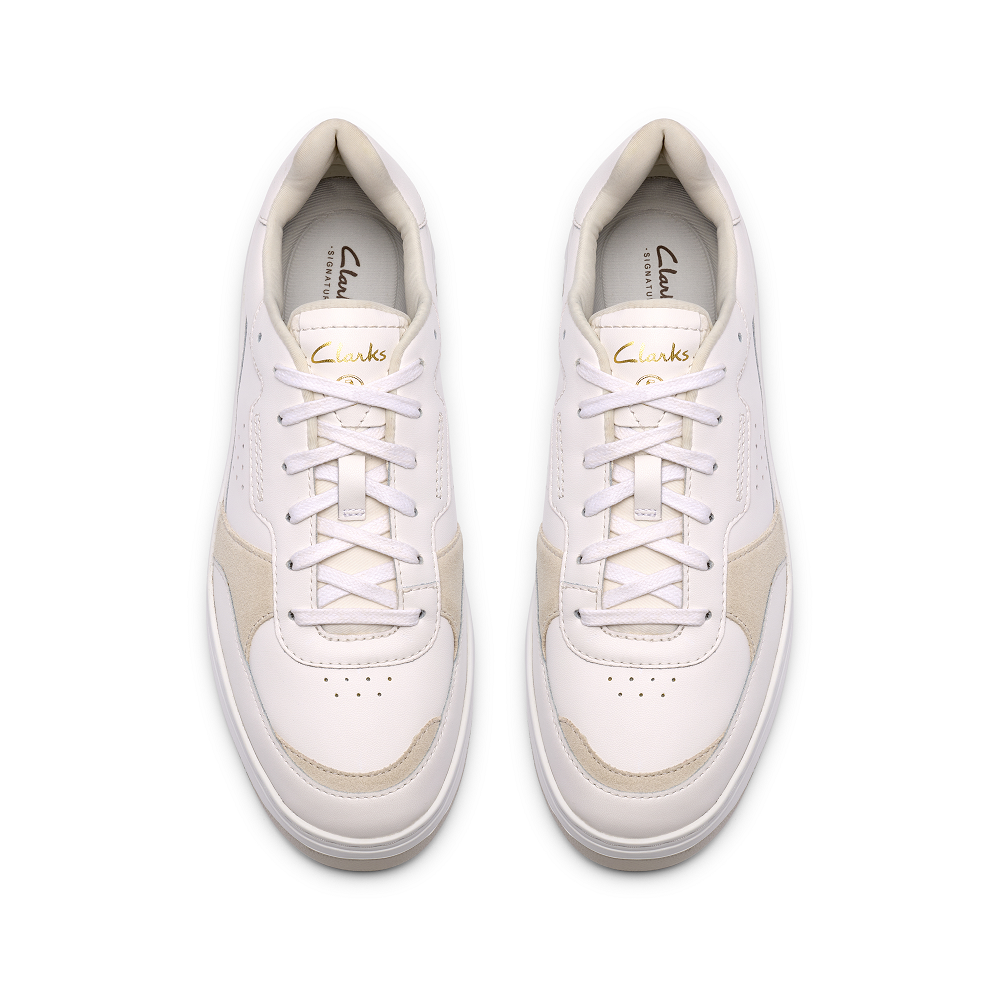 CLARKS</br>Clarks BOSTOCK LACE Ανδρικά Sneakers Λευκό Δέρμα