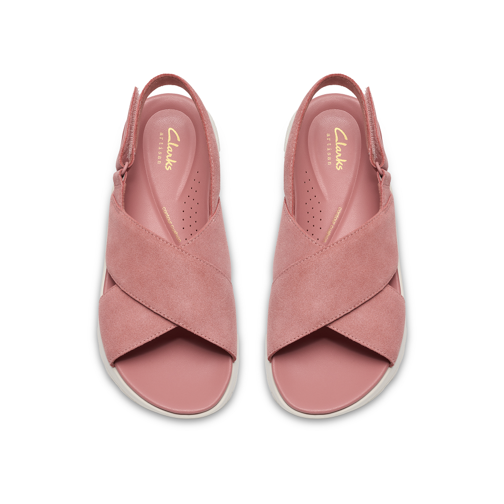 CLARKS</br>Clarks DASHLITE WISH Γυναικεία Σανδάλια Ροζ Suede