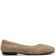 Clarks LIVIA LILY Γυναικείες Μπαλαρίνες Μπεζ Animal Suede