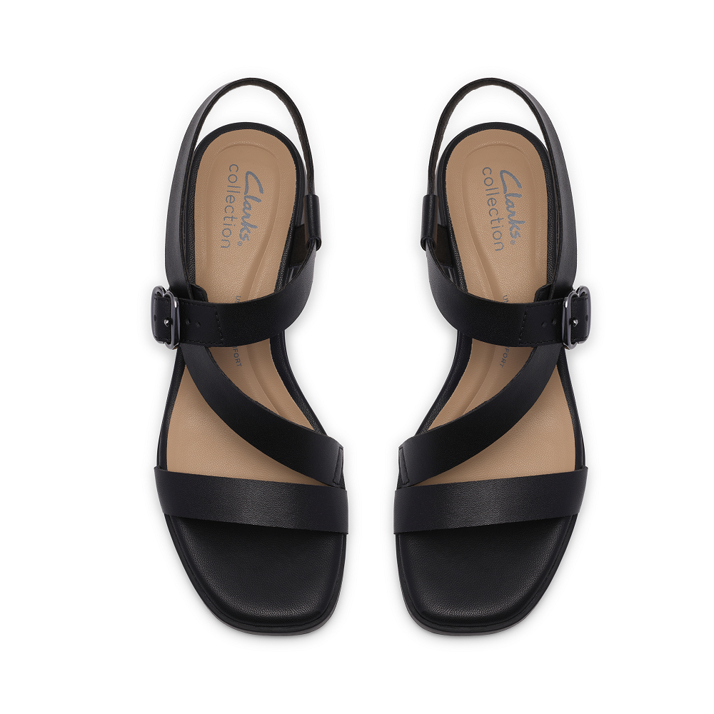 CLARKS</br>Clarks  JAYLAN SOL Γυναικεία Πέδιλα Μαύρο Δέρμα