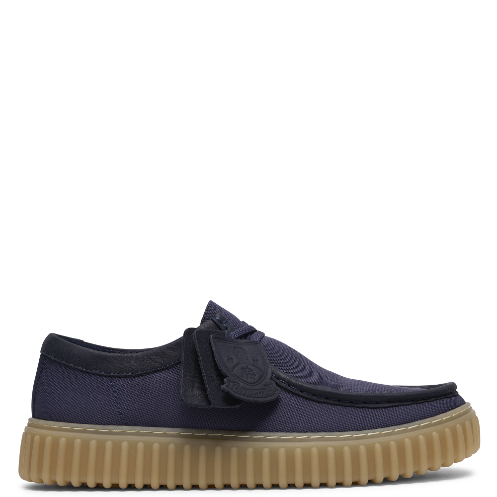 CLARKS</br>Clarks TORHILL LO Ανδρικά Δετά Παπούτσια Μπλε Canvas