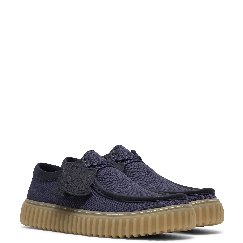 CLARKS</br>Clarks TORHILL LO Ανδρικά Δετά Παπούτσια Μπλε Canvas