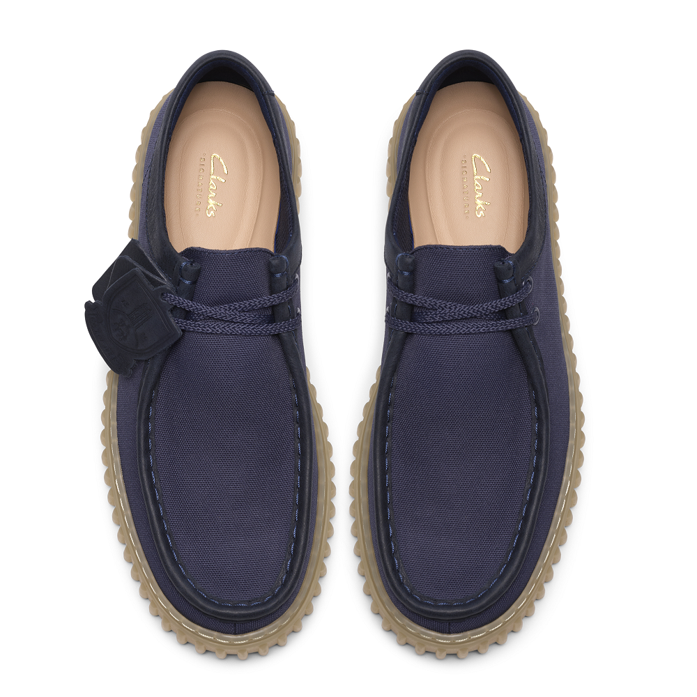 CLARKS</br>Clarks TORHILL LO Ανδρικά Δετά Παπούτσια Μπλε Canvas