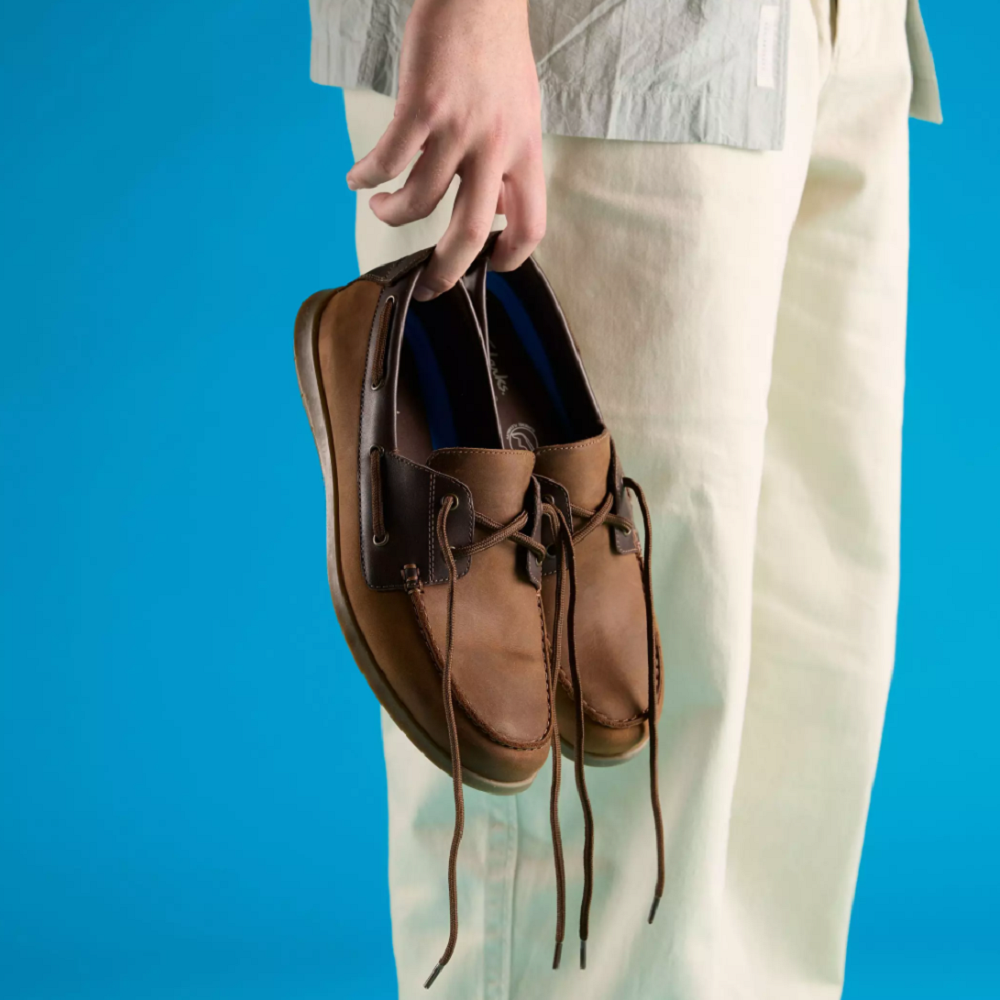 CLARKS</br>Clarks FLEXWAY 2EYE Ανδρικά Boat-shoes/Ιστιοπλοϊκά Καφέ Nubuck Δέρμα