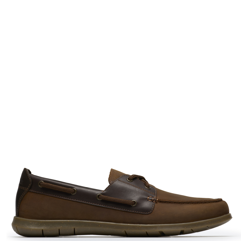 CLARKS</br>Clarks FLEXWAY 2EYE Ανδρικά Boat-shoes/Ιστιοπλοϊκά Καφέ Nubuck Δέρμα
