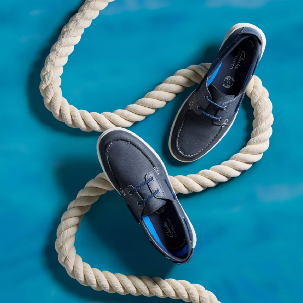 CLARKS</br>Clarks FLEXWAY 2EYE Ανδρικά Boat-shoes/Ιστιοπλοϊκά Μπλε Nubuck Δέρμα