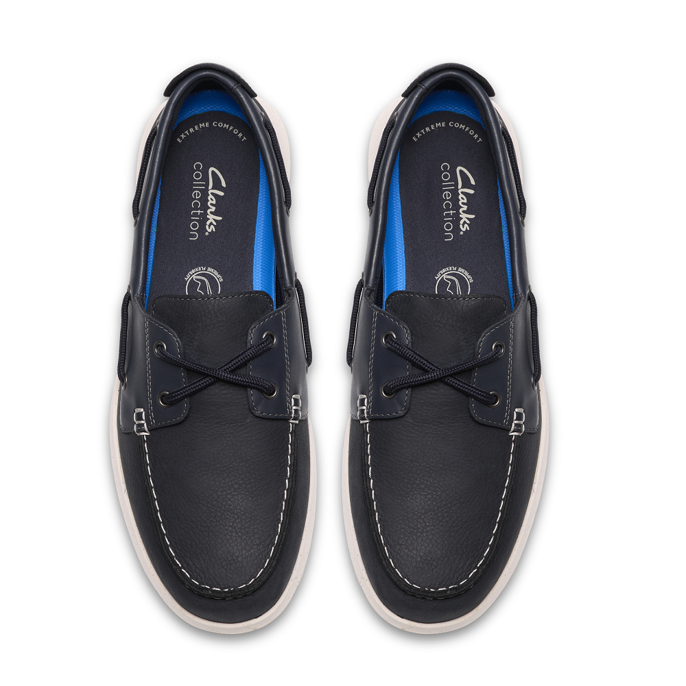 CLARKS</br>Clarks FLEXWAY 2EYE Ανδρικά Boat-shoes/Ιστιοπλοϊκά Μπλε Nubuck Δέρμα