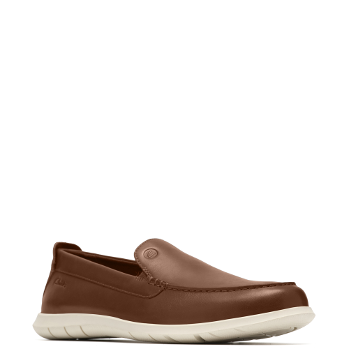 Clarks FLEXWAY STEP Ανδρικά Μοκασίνια/Loafers Ταμπά Δέρμα/Λευκή Σόλα Clarks FLEXWAY STEP Ανδρικά Μοκασίνια/Loafers Ταμπά Δέρμα/Λευκή Σόλα