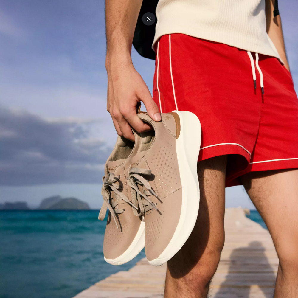 CLARKS</br>Clarks SOLEVANA STYLE Ανδρικά Sneakers Μπεζ Nubuck Δέρμα