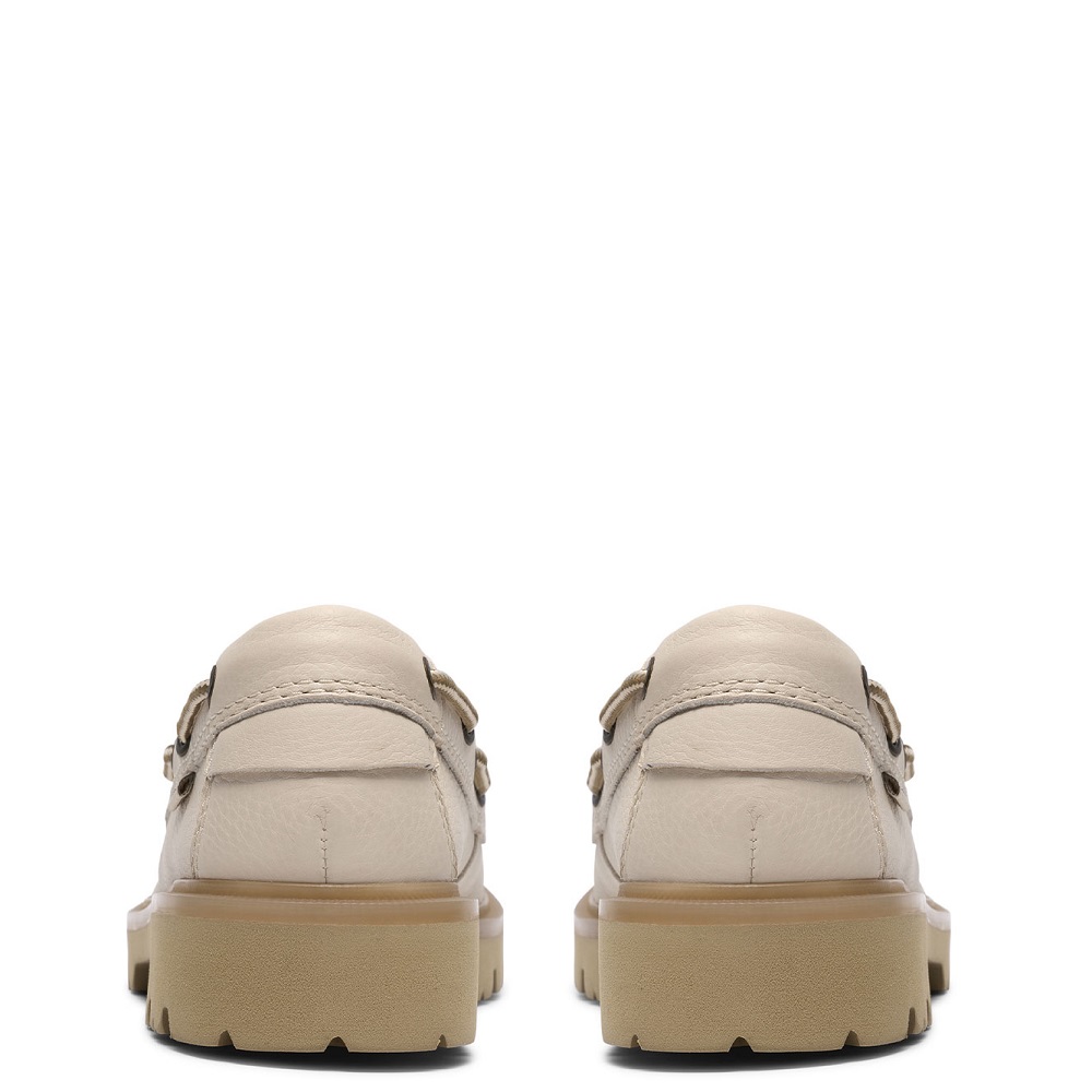 CLARKS</br>Clarks CLEYHILL BOAT Γυναικεία Boat-shoes/Ιστιοπλοϊκά Εκρού Δέρμα