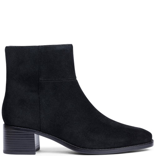 Clarks WRENN TOP Γυναικεία Μποτάκια Μαύρο Suede
