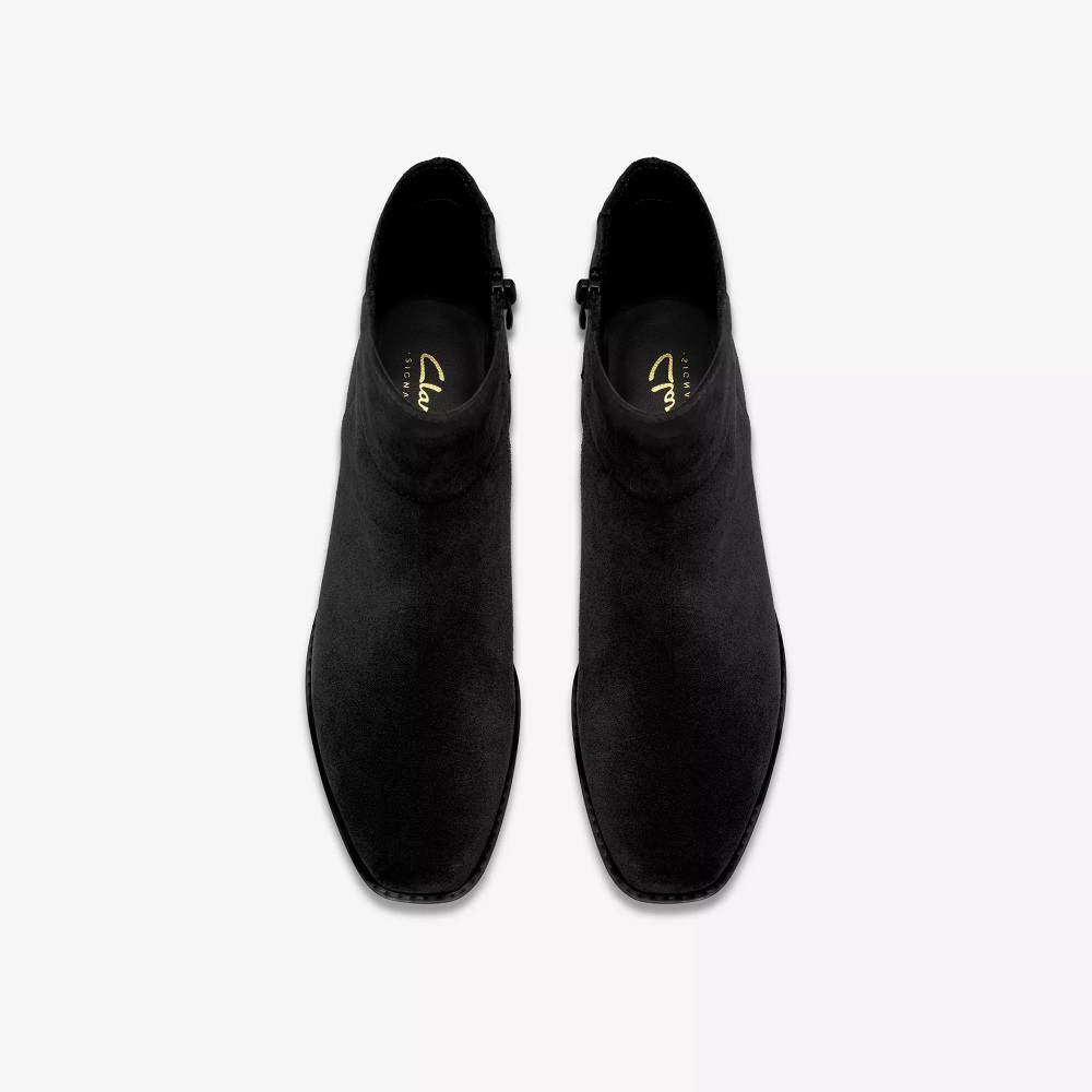 CLARKS</br>Clarks WRENN TOP Γυναικεία Μποτάκια Μαύρο Suede CLARKS</br>Clarks WRENN TOP Γυναικεία Μποτάκια Μαύρο Suede