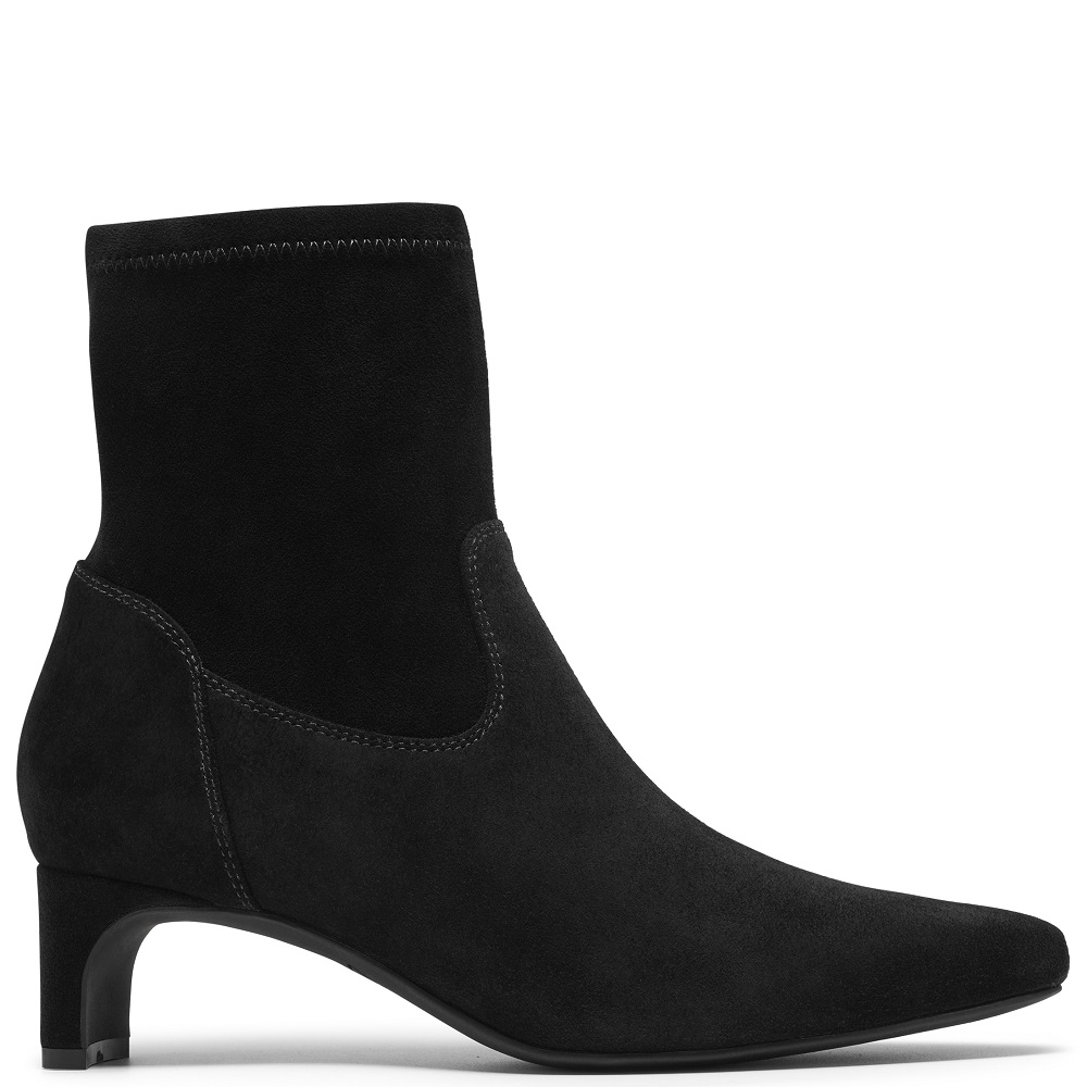CLARKS</br>Clarks EDINA STRETCH Γυναικεία Μποτάκια Μαύρο Suede