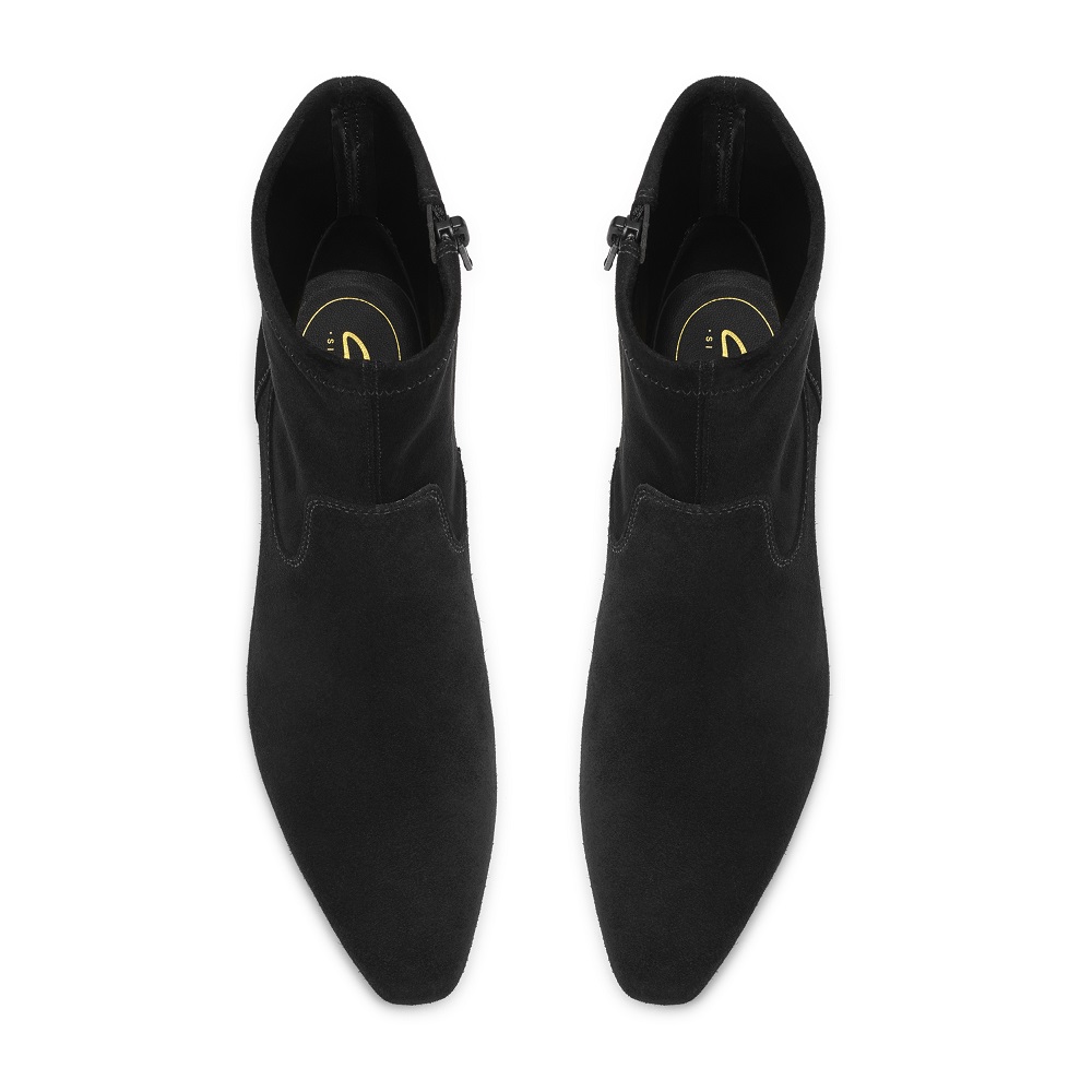 CLARKS</br>Clarks EDINA STRETCH Γυναικεία Μποτάκια Μαύρο Suede