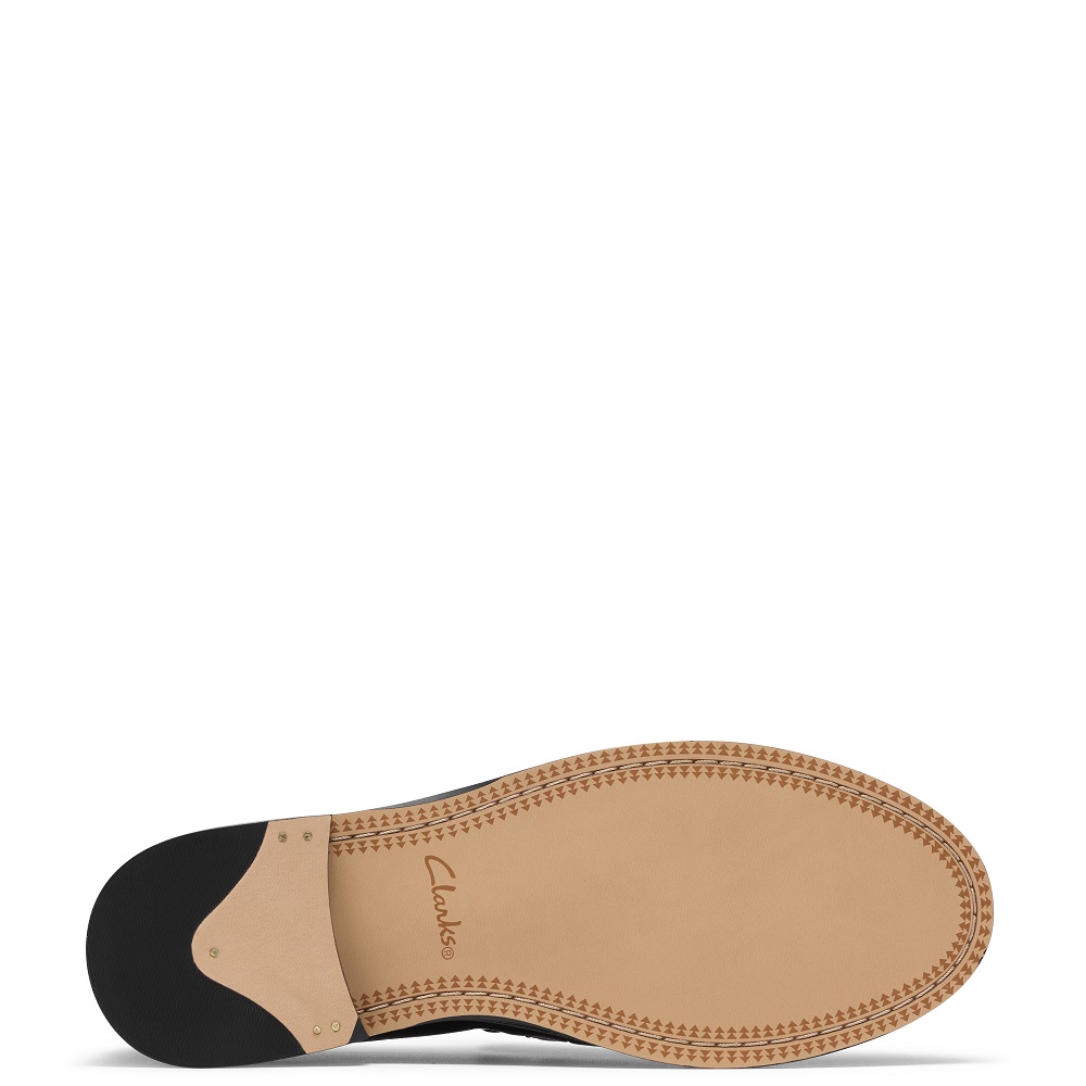 CLARKS</br>Clarks STRAVEN2 STEP Γυναικεία Μοκασίνια Μαύρο Δέρμα Λουστρίνι