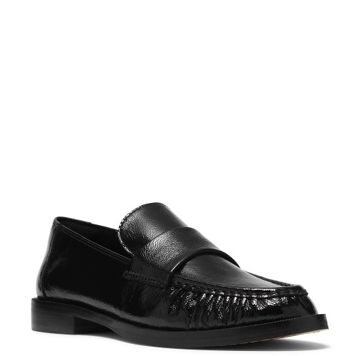 Clarks STRAVEN2 STEP Γυναικεία Μοκασίνια Μαύρο Δέρμα Λουστρίνι