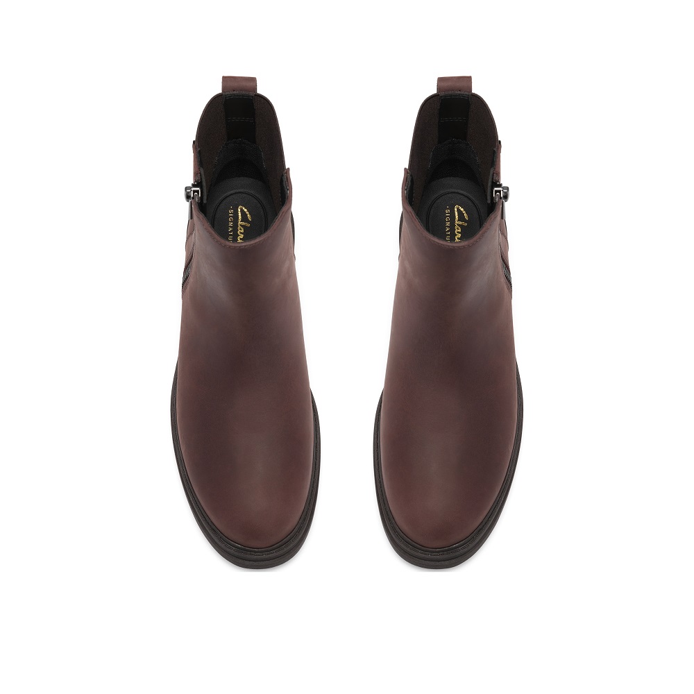 CLARKS</br>Clarks ORINOCO3 ZIP WP Γυναικεία Μποτάκια Καφέ Δέρμα Waterproof CLARKS</br>Clarks ORINOCO3 ZIP WP Γυναικεία Μποτάκια Καφέ Δέρμα Waterproof