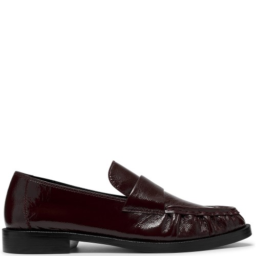 Clarks STRAVEN2 STEP Γυναικεία Μοκασίνια Μπορντό Δέρμα Λουστρίνι