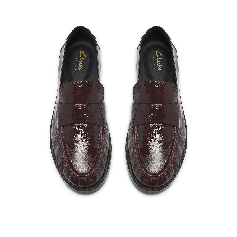 CLARKS</br>Clarks STRAVEN2 STEP Γυναικεία Μοκασίνια Μπορντό Δέρμα Λουστρίνι CLARKS</br>Clarks STRAVEN2 STEP Γυναικεία Μοκασίνια Μπορντό Δέρμα Λουστρίνι