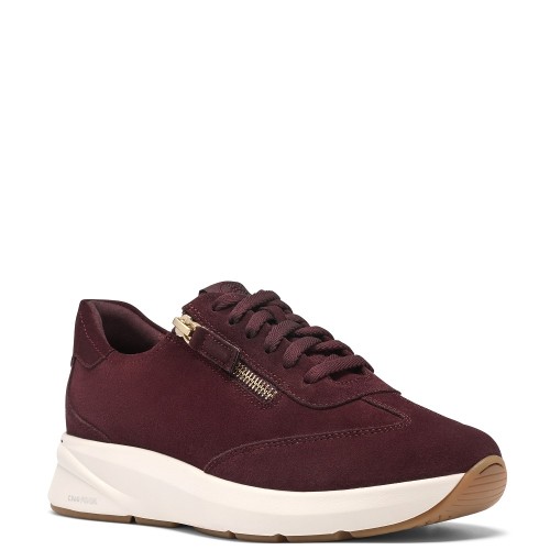 Clarks CODE R RUN Γυναικεία Sneakers Μπορντό Suede Clarks CODE R RUN Γυναικεία Sneakers Μπορντό Suede