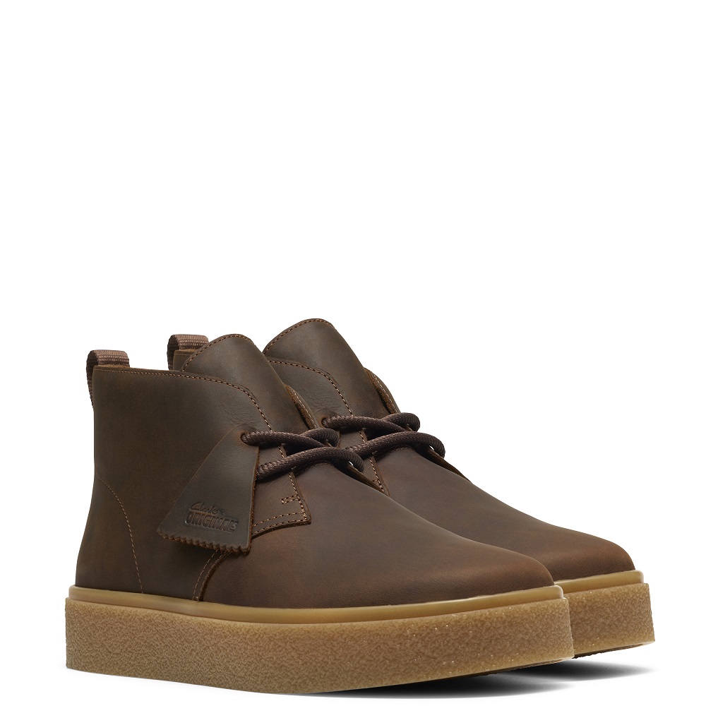 CLARKS</br>Clarks BOXBEE DESERT Ανδρικά Μποτάκια Καφέ Δέρμα