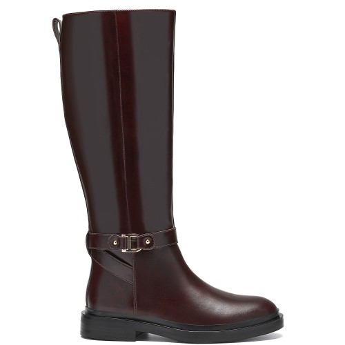 Clarks PREVIA BIT Γυναικείες Μπότες Καφέ Δέρμα