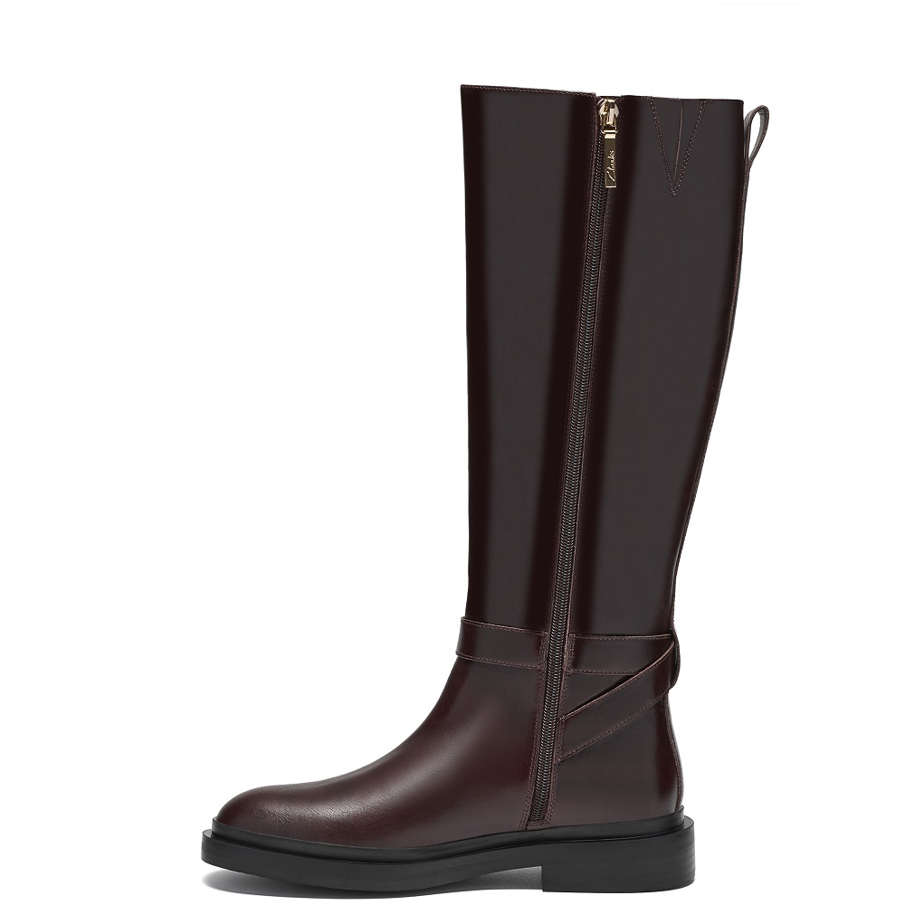 CLARKS</br>Clarks PREVIA BIT Γυναικείες Μπότες Καφέ Δέρμα CLARKS</br>Clarks PREVIA BIT Γυναικείες Μπότες Καφέ Δέρμα